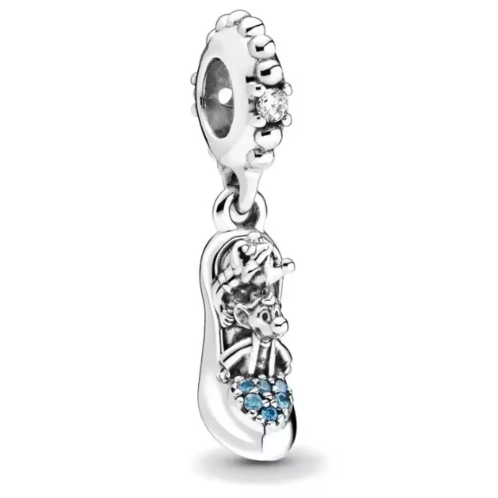 NWOT Cinderella Glass Slipper & Mice Dangle Disney x Pandora FIT Silver Charm